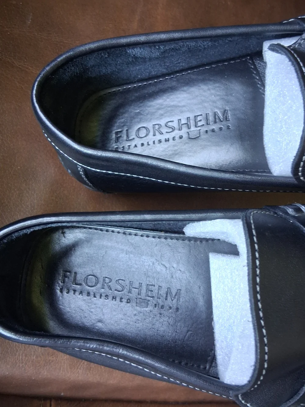 Florsheim Men's Black Leather Penny Loafers Size 10
